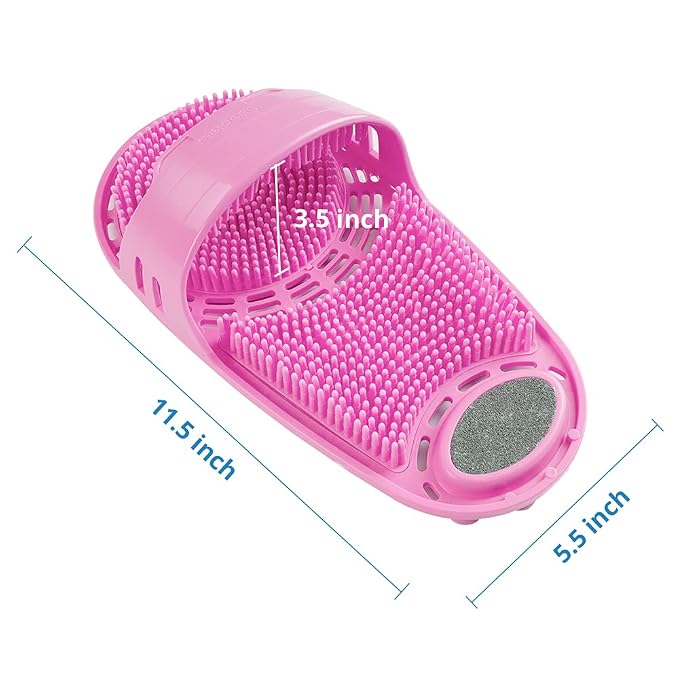 Silicone Shower Foot Scrubber Personal Foot Massage and Cleaning, Non-Slip Foot Scrubber for Men and Women (1PCS Pink)
