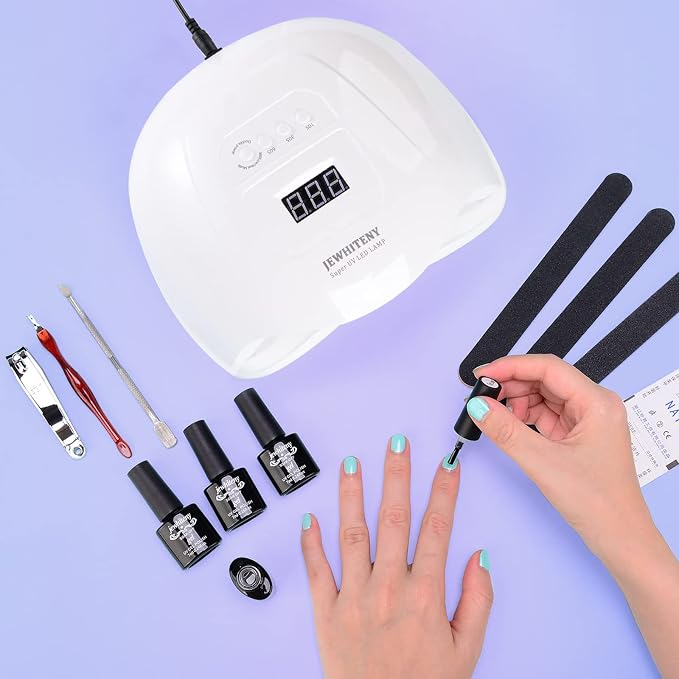 UV LED Gel Nail Lamp, 90W Nail Dryer LED Nail Light for Gel Polish-4 Timers Professional Upgraded Curing Lamp Nail Art Accessories, Dual Curing Gel Toe Nails,White