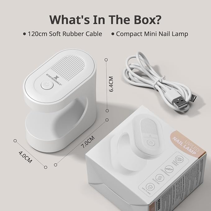 BTArtboxnails Handy Mini Nail Lamp, Mini UV LED Nail Light for Gel Nail | Ultra-Compact Pocket Size, Skin-Safe & Low-Impact Design, 60/120s Dual Timers & Auto Shut-Off,Salon-Worthy Curing