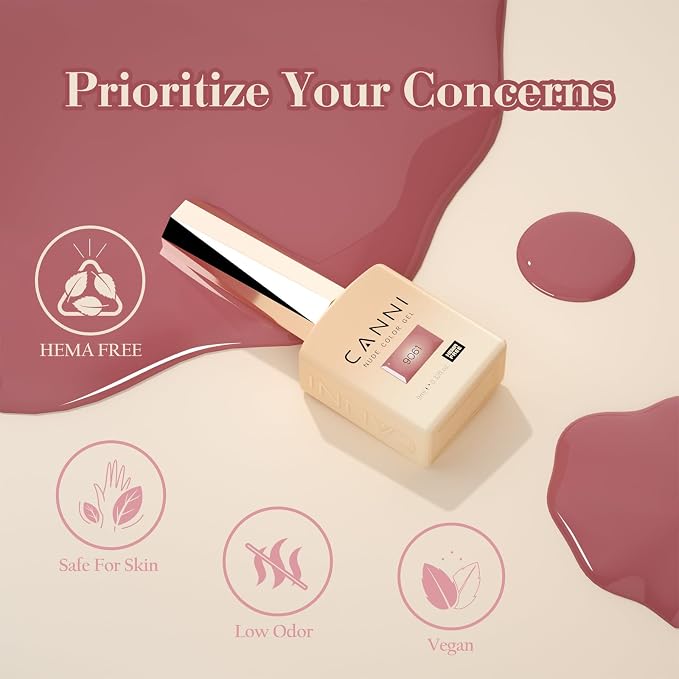 CANNI 9ML Brown Jelly Gel Polish Set, 6 Translucent Shades UV LED Soak Off | Smooth Application • Highly Pigmented • Glossy Finish • Long-Lasting Wear • Nail Art • Salon DIY Manicure • Easy Application