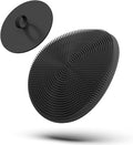 Boie USA Loop Body Scrubber - Soft Silicone-Like Exfoliating Shower Scrubber, Body Cleansing Brush - Hang-to-Wall Loofah Replacement - Body Exfoliator for All Skin Types (Black)