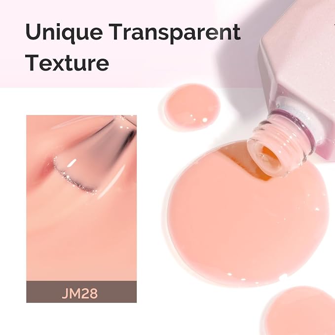 MelodySusie Nude Gel Nail Polish, 0.5Fl.oz Jeweliver Milky Gel Polish Milky Nude Pastel Color Sheer Gel Nails Soak Off UV LED Light Cure Gift for Manicure Nail Art DIY at Home JM28