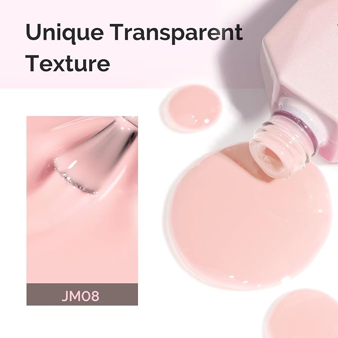 MelodySusie Jeweliver Nude Gel Nail Polish, 0.5Fl.oz Milky Gel Polish Pastel Color Soak Off UV LED Light Cure Gift for Women Manicure Nail Art DIY at Home JM08