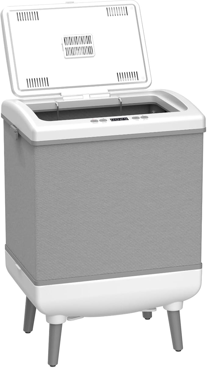 Electactic Towel Warmer Bucket, 35L Towel Heater with Fast Heating & Drying Modes, Foldable Design, Removable Hanging Hooks, Overheat Protection, Fits 3 Large Towels or 2 Robes for Bathroom or SPA