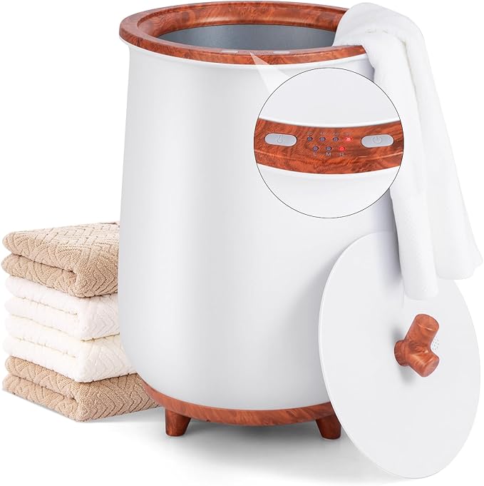S AFSTAR 23L Towel Warmers for Bathroom - Large Luxury Towel Warmer Bucket with 3 Heat Modes, 4 Timer Settings, Fragrance Disc Holder, Auto Shut Off, Towel Heater for Blankets, Bathrobes (Coffee)