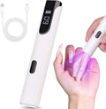 Handheld UV Light for Gel Nails, Nude Pink Gel Light for Nails Cordless Nail Lamp with LCD Display Fast & Even Curing for All Gel Types Rhinestone Glue Decoration DIY at Home Salon, Travel