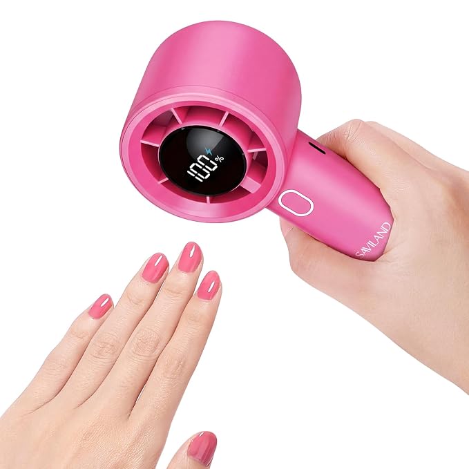 SAVILAND 100 Speeds Cordless Drying Nail Dryer for Regular Polish Acrylic | Continuous 4 hour operation, for DIY home and salon use, 2000mAh battery, dries acrylic dip nails and nail primer