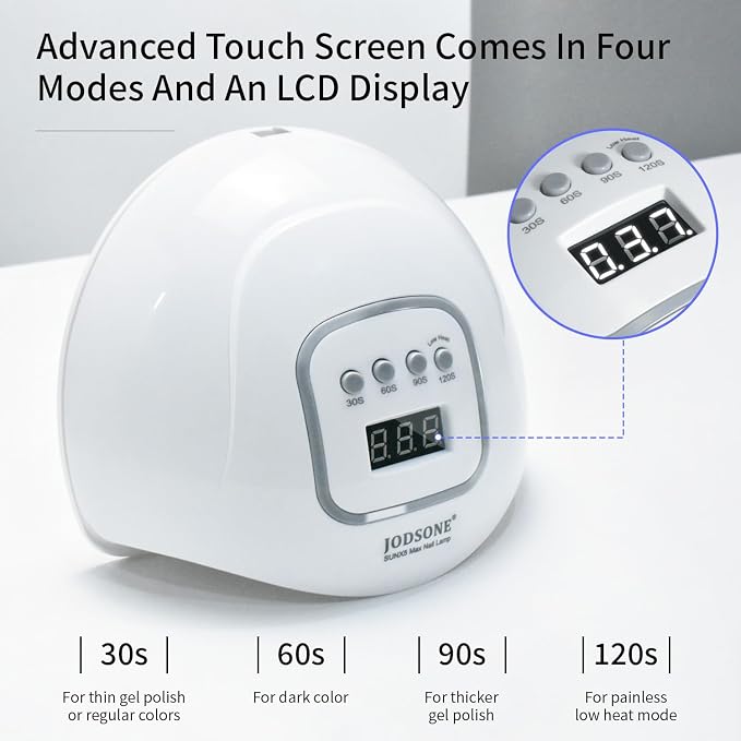JODSONE U V LED Nail Lamp, Nail Dryer for Gel Polish, Led Light with Automatic Sensor & 4 Timers