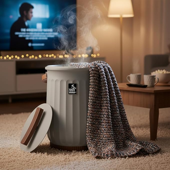20L Towel Warmer for Bathroom, Heated Towel Bucket with 4 Timer Settings & Auto-Off, Fast Heating Blanket Warmer for Home, Fits Towels, Bathrobes, Blankets, Ideal for Spa & Gifts, Grey
