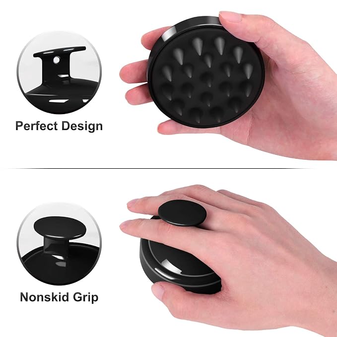 HEETA 2-Pack Hair Scalp Massager Shampoo Brush with Hair Scalp Massager Brush, Updated Hair Shampoo Brush, Wet & Dry Scalp Exfoliator with Soft Silicone Bristles