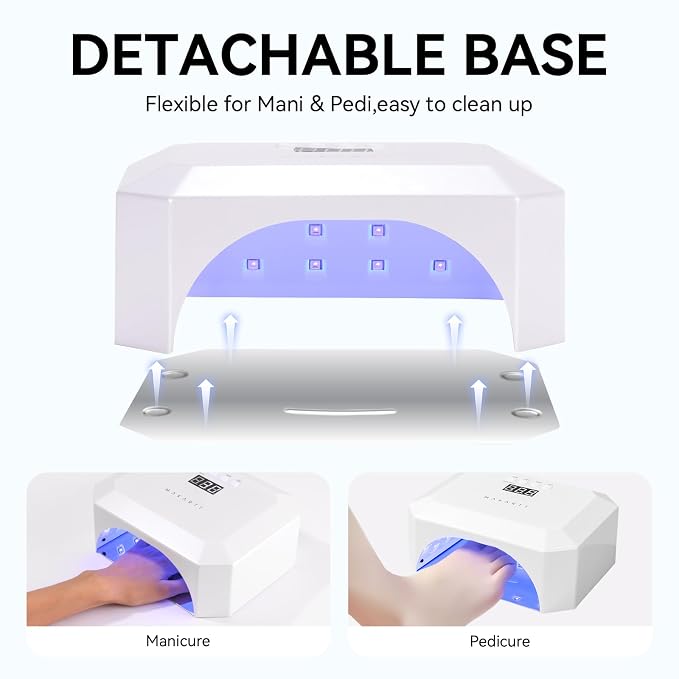 Makartt UV LED Nail Lamp: UV Light for Gel Nails Rechargeable Aurora 36W Gel Lamp with 4 Timers & Auto Sensor Professional Fast Curing Cordless Nail Light for Home Salon Manicure | 36W Gel Lamp with 4 Timers & Auto Sensor 36 Beads Fast Curing Cordless ...