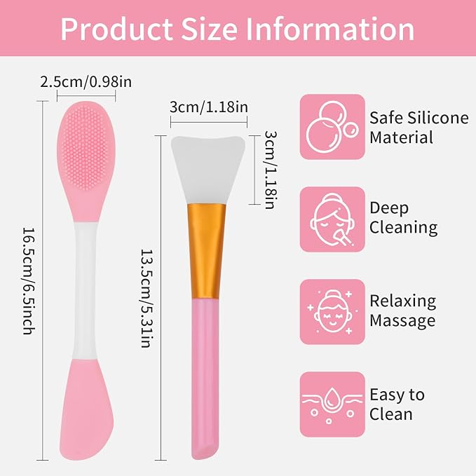4Pcs Silicone Face Mask Applicators,Face Scrubber for Applying Facial Mask | Flexible Facial Mud Masks Applicator,Supplies Tool for Applying Facial Mask,Sleeping Mask,Clay Mask,Body Lotion