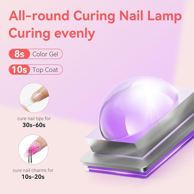 Makartt Handheld UV Nail Light with Painless Mode for Curing Builder Gel | 800mAh Rechargeable UV Light for Gel-X Nail Tips Portable Nail Lamp with LCD Display & 3 Timers Home DIY & Salon, Diamond