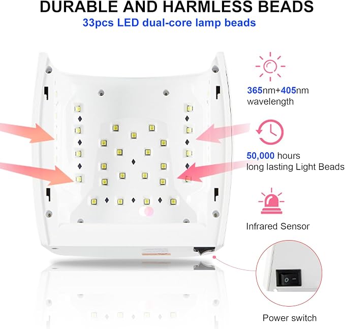 66W UV LED Nail Lamp, Professional Rechargeable Cordless UV Light for Gel Nails,5 Timer Settings Gel Nail Light, Nail Dryer Nail Art Manicure Tools for Home and Salon