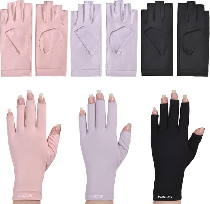 KADS UV Gloves for Nail Lamp,Professional UPF100+ UV Protection Gloves Fingerless Gloves Shield Skin from Sun and Nail Lamp