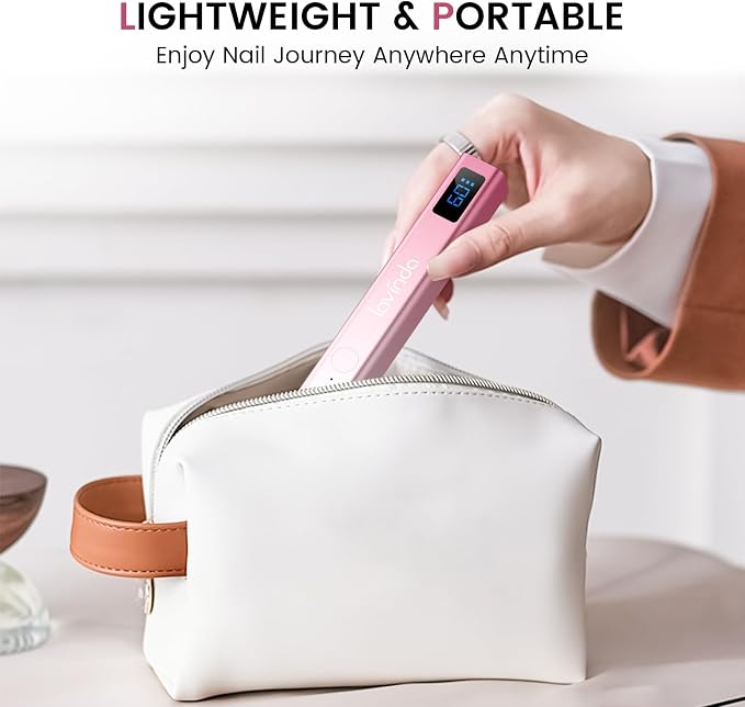 Lavinda Handheld UV Light for Gel Nails, Mini Nail Lamp, Portable Cordless Rechargeable UV Led Nail Lamp Nail Dryer for Fast Curing Gel Polish USB Flashlight for Home DIY Manicure
