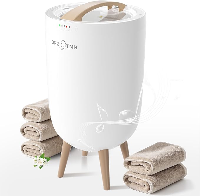 Towel Warmer Bucket 25L Rapid Heating - Luxury Towel Warmers for Bathroom with Bluetooth Speaker, Fits up to 3 Oversized Towels, Blankets, Bathrobe - with Timer, Mood Light