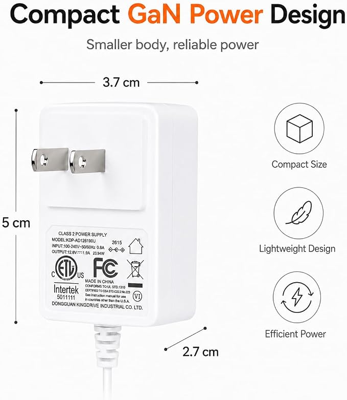 Lavinda AC/DC Adapter Charger Only Compatible BH-601 Square Professional UV LED Nail Lamp Nail Dryer Replacement Power Supply Cord
