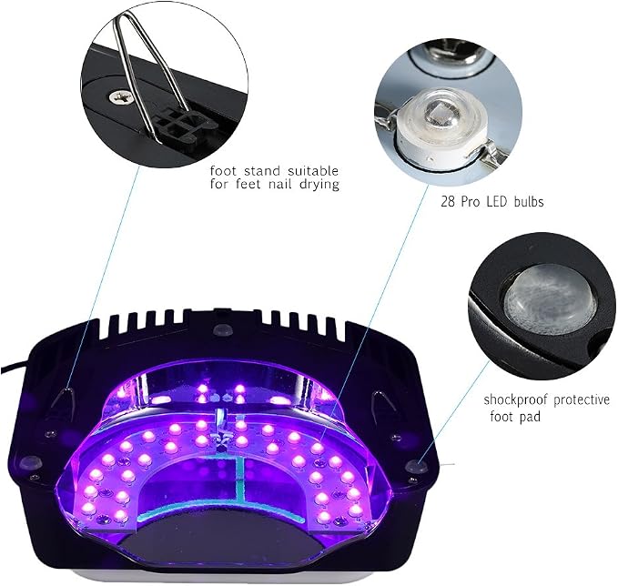 Anself 64W Pro LED Gel Nail Dryer Curing Lamp Nail Polish Machine 110-240V With Lifting Handle Touch Sensor LCD Screen