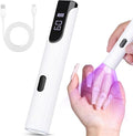 Handheld UV Light for Gel Nails, White Gel Light for Nails Cordless Nail Lamp with LCD Display Fast & Even Curing for All Gel Types Rhinestone Glue Decoration DIY at Home Salon, Travel