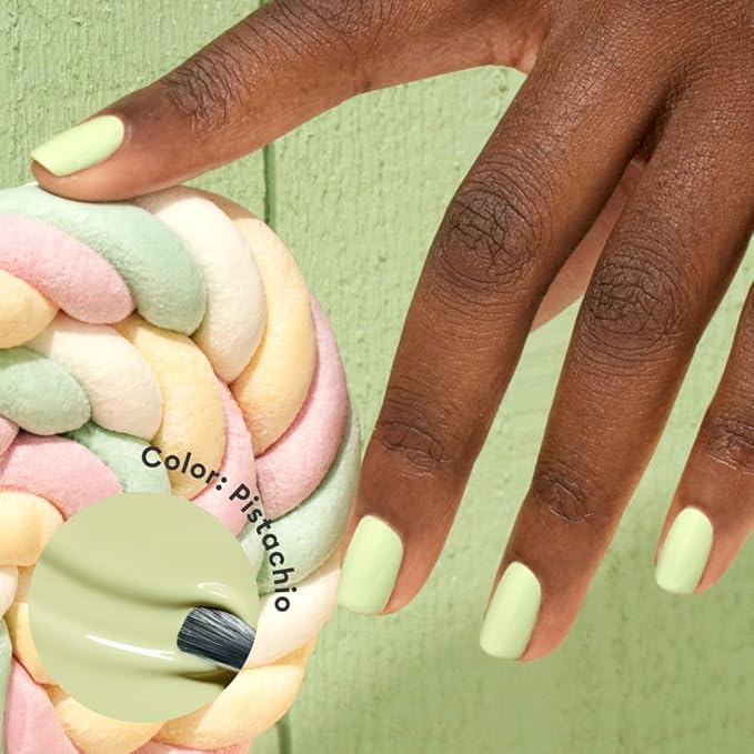 Manucurist Green Flash Pistachio Pale Green LED Gel Nail Polish | LED Gel Polish & Semi-Permanent Nail Varnish, UV Nail Lamp - 12-Free, Bio-Sourced, Vegan, Made in France, 0.5 fl oz
