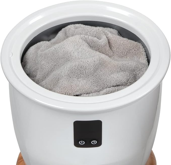 ForPro Professional Collection Luxury Towel Warmer, Extra Large Bucket-Style Hot Towel Warmer with Auto Shut Off, 4 Timer Settings for Home and Bathroom, White