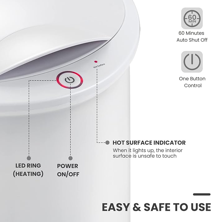 Giantex Towel Warmer Bucket for Bathroom, Portable Spa Hot Towel Heater, Flip-top Lid, Fragrance Holder, Auto Shut Off, 21L Large Capacity Towel Warmer Fits up to 2 Oversized Towels Bathrobes (White)