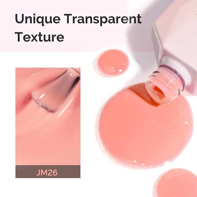 MelodySusie Jeweliver Nude Gel Nail Polish, 0.5Fl.oz Milky Gel Polish Pastel Color Soak Off UV LED Light Cure Gift for Women Manicure Nail Art DIY at Home JM26