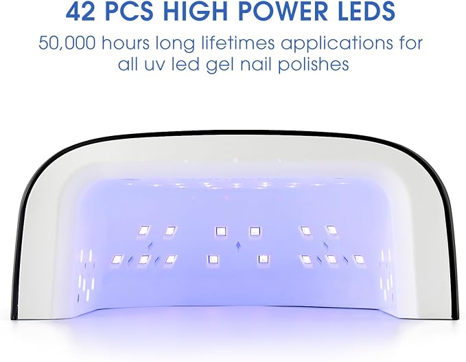 Professional Rechargeable 60W UV LED Portable Cordless UV Light for Nail Lamp Machine with Removable Stainless Steel Bottom,4 Timer Setting and Smart Sensor Nail Dryer (Black)