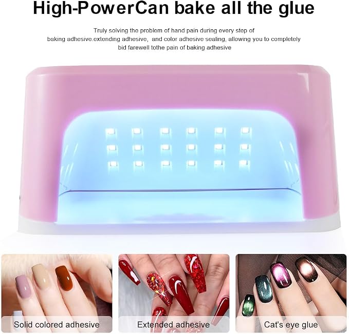 LIMEGIRL UV LED Nail Lamp Kit for Gel Polish Professional Fast Curing Pink 45 Lamp Beads and Automatic Sensor, Nail Cure Lamp for Gel Polish Acrylic Nail Powder