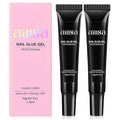 AILLSA Nail Gel Glue 2PCS Lamp Curing Needed Super Strong | Nails Tip Glues Semi-Solid Professional False Gel Nail Glue for Acrylic Nail Tips Press on Nails