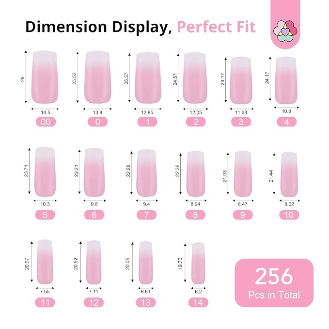 SAVILAND Gel Nail X Kit: 4X Soft Tips with Drill, 256 Ombre Full Cover Nails Tips, Castor Oil Glue, LED Lamp & Portable Drill for Home Manicure