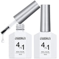 AILLSA 2PCS Gel Nail Glue for Acrylic Nails, 4 in 1 Strong Nail Gel Glues | Glue for False Nail Tips U V Curing Needed, 15ml High Capacity Gel Extension Brush On Nail for Rhinestone Pearl Foil