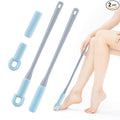 Foot Scrubber for Shower - 2 Pack Long Handle Toe Cleaning Brush with Replaceable Silicone Toe Scrubber Head for Seniors, Elderly, Disabled Men and Women - Blue