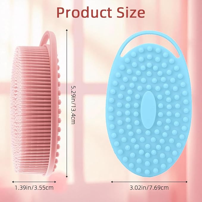 Silicone Body Scrubber 3 Pcs Silicone Loofah Exfoliating Body Scrubber for Men Women Soft Silicones Shower Scrubbers Double Sided Silicones Bath Bodys Brush for All Skin Lather Well