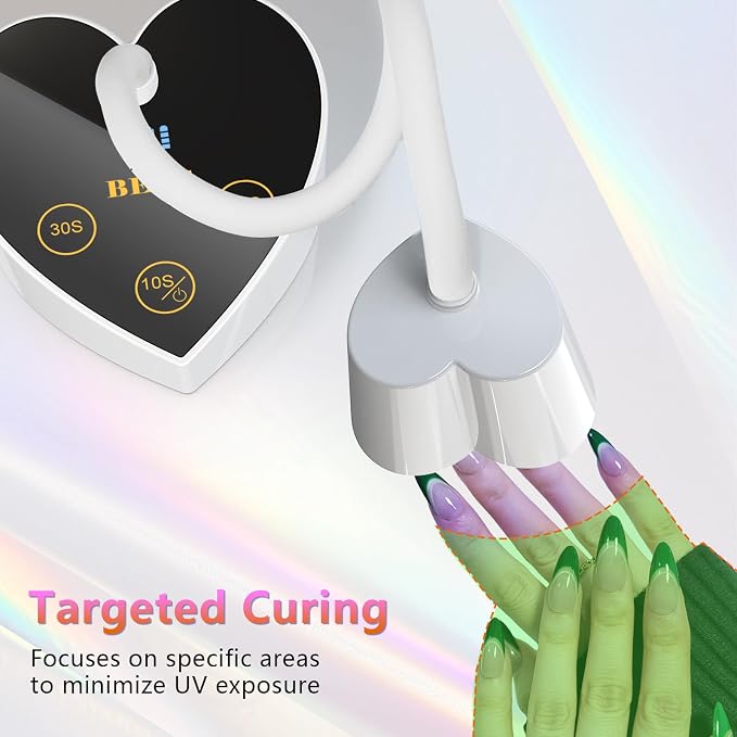 BETE Mini UV Nail Lamp Flash Cure Gel Nail Polish, 360° Foldable Gooseneck UV LED Nail Lamp with Smart Sensor, USB Portable Cordless 30W Rechargeable Nail Dryer with 3 Timers for Salon Home DIY