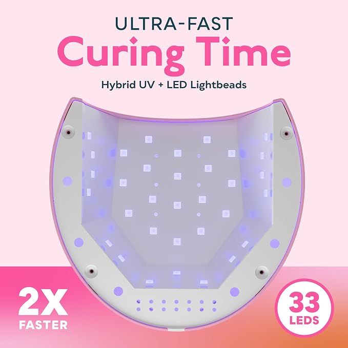 SUNUV UV LED Nail Lamp, Nail Light for Gel Polish, Auto Sensor SUN2C Pink | 4 Timer Settings, 33 LEDs, Fast Curing Lamp, Removable Base, Compatible with All Gel Polish, Home & Salon Use