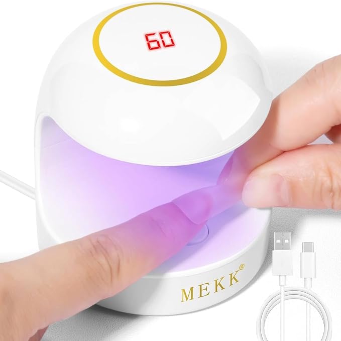 MEKK Mini Nail Lamp, 18W Single Finger UV Light for Gel Nails | Flash Cure, Portable for Travel/Home, UV Light for Detail Work, Auto-Sensor 4 Timers, Ideal for Beginners & Pros-White