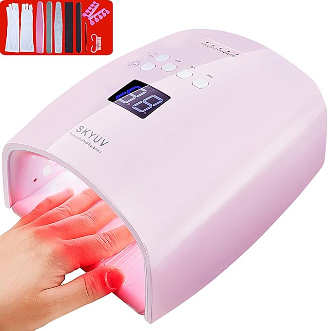 Rechargeable Faster Drying UV LED Nail Lamp, Gel Polish Light Nail Polish Curing LED Nail Dryer Automatic Sensor Professional Nail Light Suitable for Fingernails and Toenails