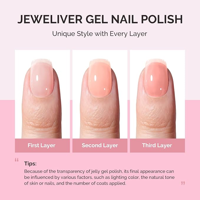 MelodySusie Nude Gel Nail Polish, 0.5Fl.oz Jeweliver Milky Gel Polish Milky Nude Pastel Color Sheer Gel Nails Soak Off UV LED Light Cure Gift for Manicure Nail Art DIY at Home JM28