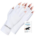 SAVILAND UPF200+ UV Gloves for Gel Manicures One Size Fit Most White | Sun & UV Protection Anti UVA & UVB 999+, Fingerless Gloves, UV Light Gloves Prevent Hands from UV Harm