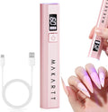 Makartt Handheld UV Light for Gel Nails Flash Cure for Gel-X Tips Nail Glue | Rechargeable Cordless Mini UV Nail Light with LCD Display for Fast Curing Gel Polish, DIY Nail Art, Home and Salon Use, Pink