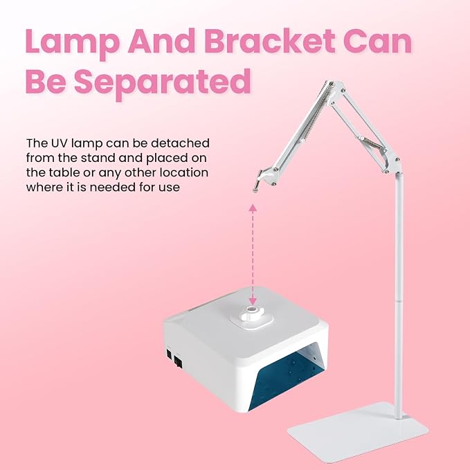 UV Light for Feet, Only Bracket for Foot UV Light, Pedicure Lamp with Stand Adjustable Directionand and Angle, Lamp and Stand Can Be Separated, Foot Floor Lamp for Gel Nails (Only Bracket)