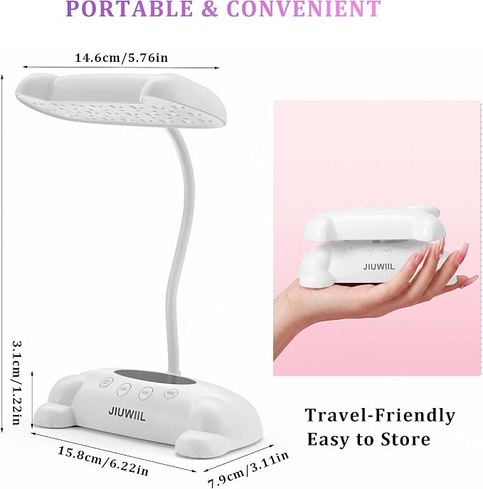 UV LED Nail Lamp,UV Light for Gel Nails with 24 Beads(White) | Curing lamp 3 Timer Nail Dryer, LCD Display, Auto Sensor, Fast Curing Goosenecks Lamp for Gel Polish for DIY at Home
