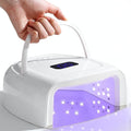 60W Rechargeable UV LED Nail Lamp, Faster Wireless Nail Dryer Gel Light | 42 Beads & Portable Handle, Professional Curing Lamp for Fingernail and Toenail (White)