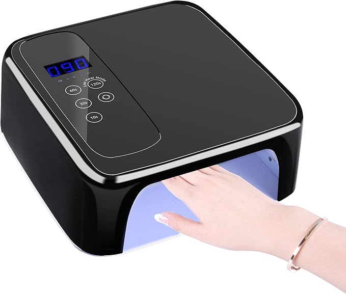 HVEST LED Nail Lamp, Cordless Charging UV Nail Lamp for Gel Nails, 15600Mah Smart LED Gel Nail Lamp,72W Nail Dryer for Beginner DIY Nail Art and Salon Manicurist Special Nail Tools
