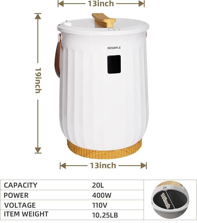Hot Towel Warmer for Bathroom Luxury Bucket Towel Heater, 20L Large Capacity Spa Blankets Warmers, Safety Lock Design, 5 Fragrance Discs, Auto Shut Off, Fit up to Two 40"X70" Oversized Towels