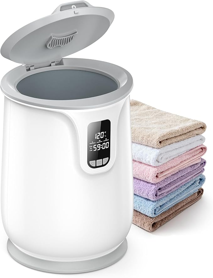 ZAFRO Luxury Towel Warmer Bucket - Smart Timed Hot Towel Warmers for Bathroom with LED Display, 24-Hour Delay, Auto Shut Off & Child Lock, Warms 3 Oversized Towels & Robes for Spa