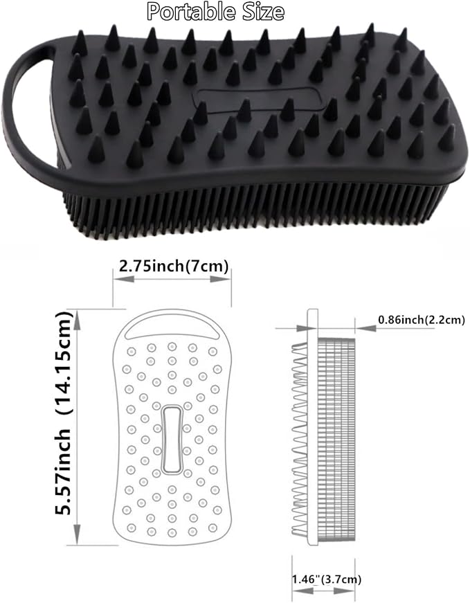 2Pack Dual Sided Silicone Body Scrubber for Exfoliating, Shower&Scalp Massage, 2 in 1 Bath&Shampoo Brush,Soft Body Exfoliator Silicone Loofah Shower Scrubber Brush for All Kinds of Skin