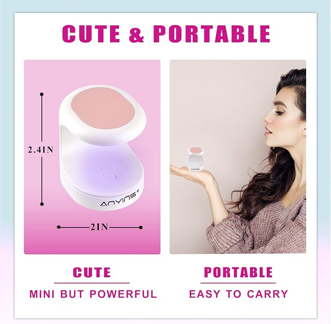 Mini UV Light for Gel Nails, UV Light for Nails Nail Lamp Portable UV Nail Lamp 16W UV Lamp Professional UV Lamp for Gel Nails Innovative Nail Dryer for Nail Art